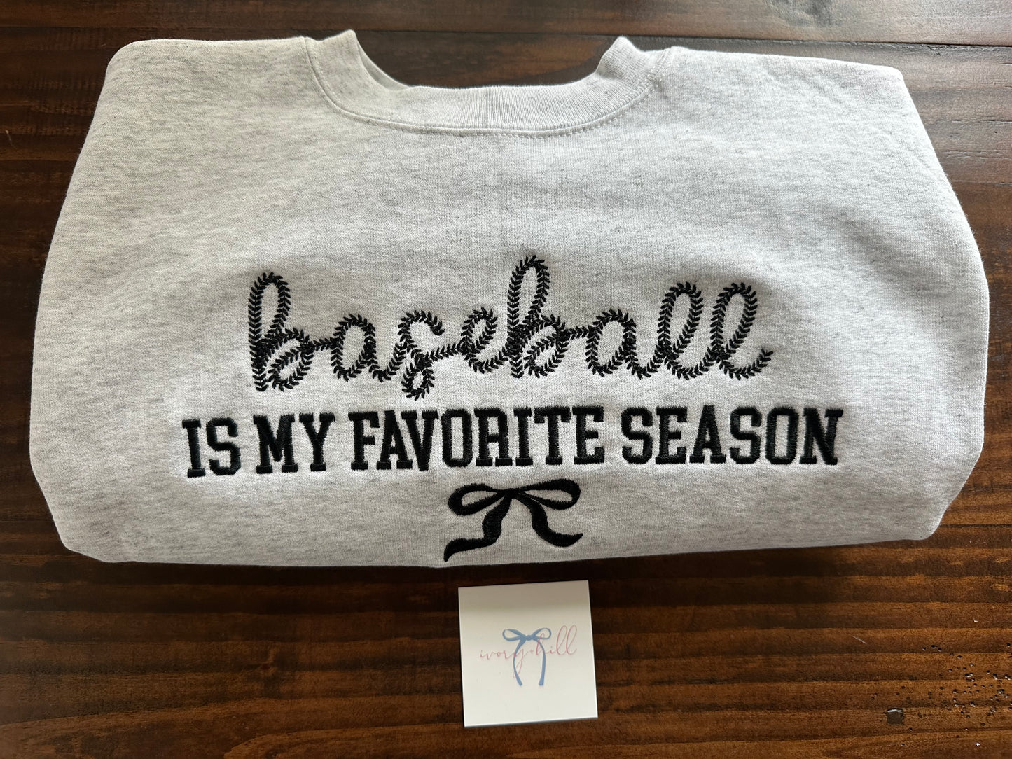Baseball Is My Favorite Season Bow Sweatshirt
