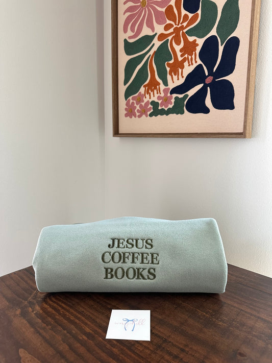 Jesus Coffee Books - Embroidered Sweatshirt