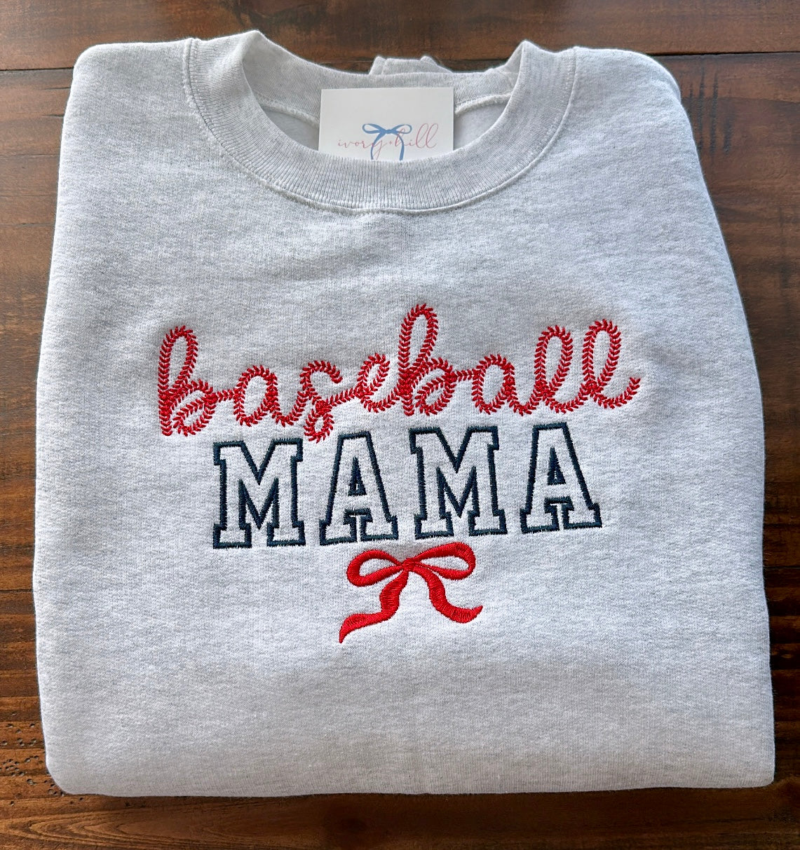 Baseball Mama Bow Sweatshirt