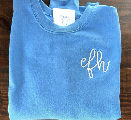 Simple Monogram Embroidered Sweatshirt