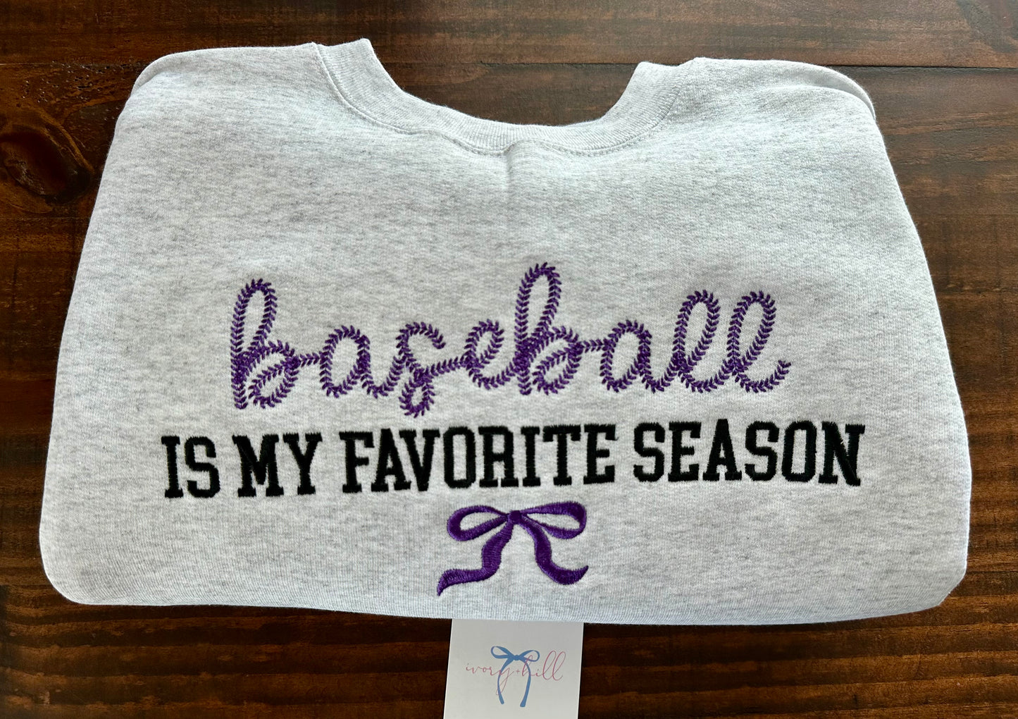 Baseball Is My Favorite Season Bow Sweatshirt