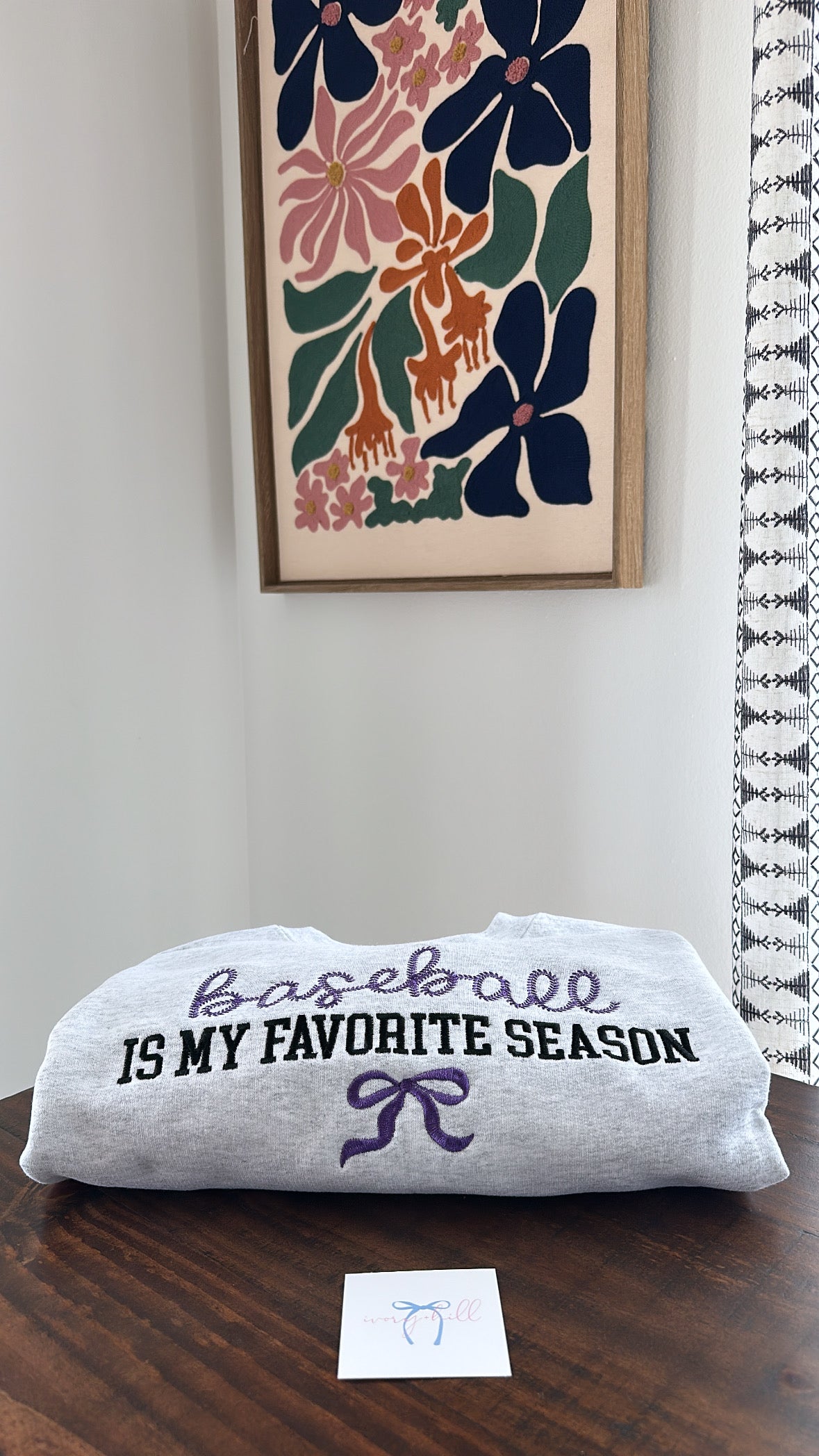 Baseball Is My Favorite Season Bow Sweatshirt