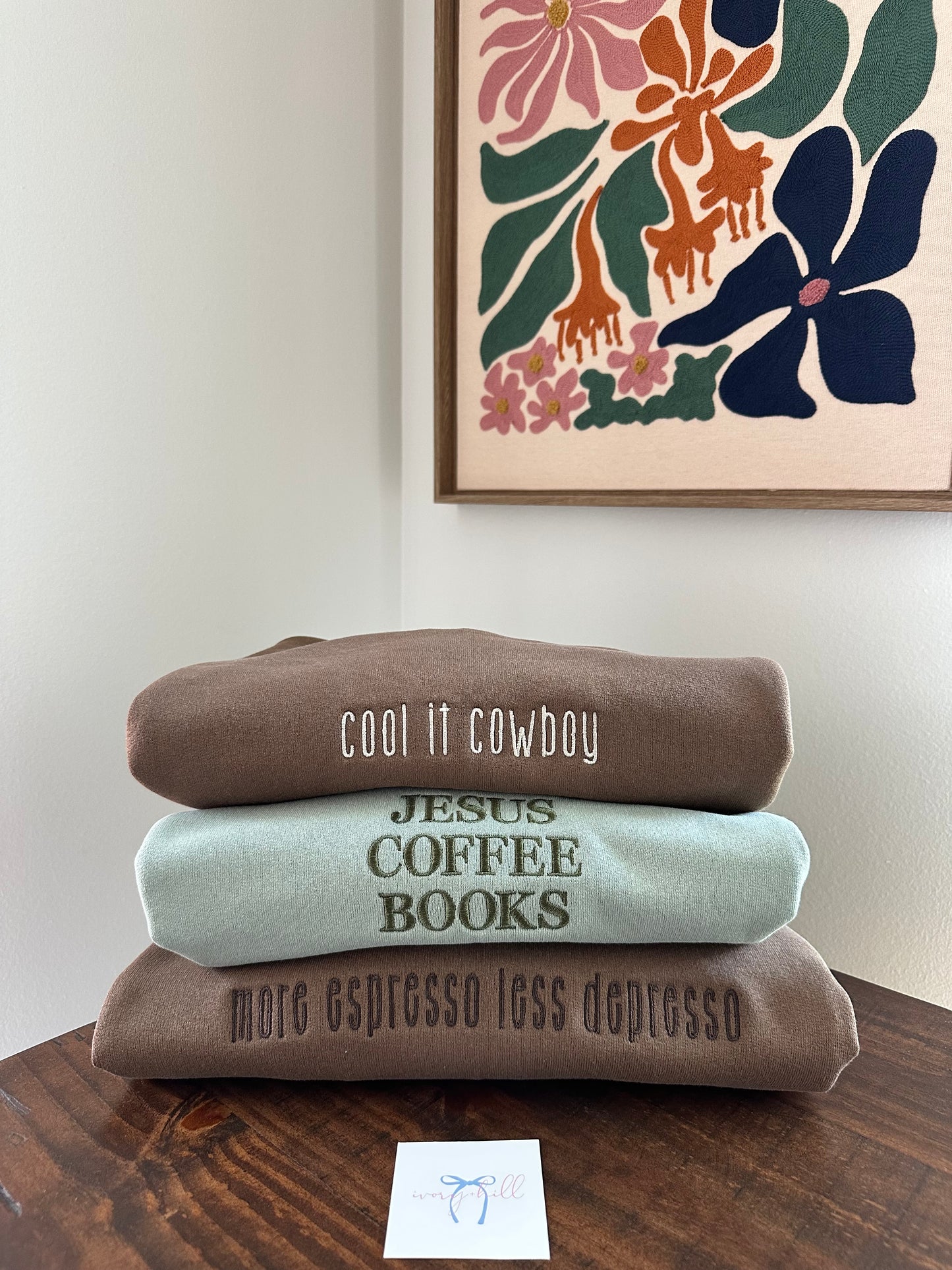 More Espresso Less Depresso - Embroidered Sweatshirt