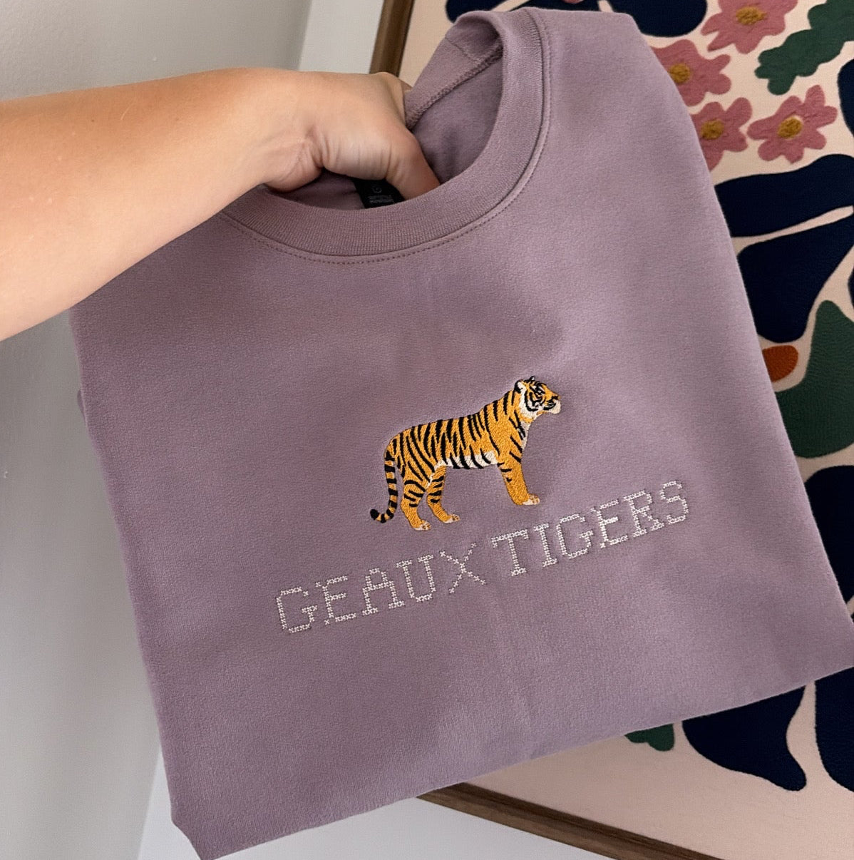 Geaux Tigers Embroidered Sweatshirt