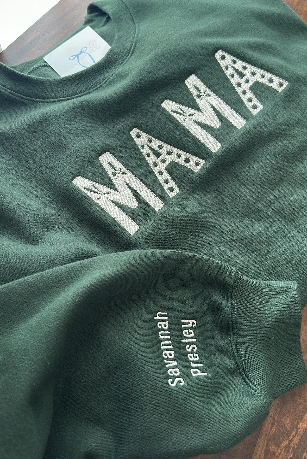 Custom Mama Name Embroidered Sweatshirt