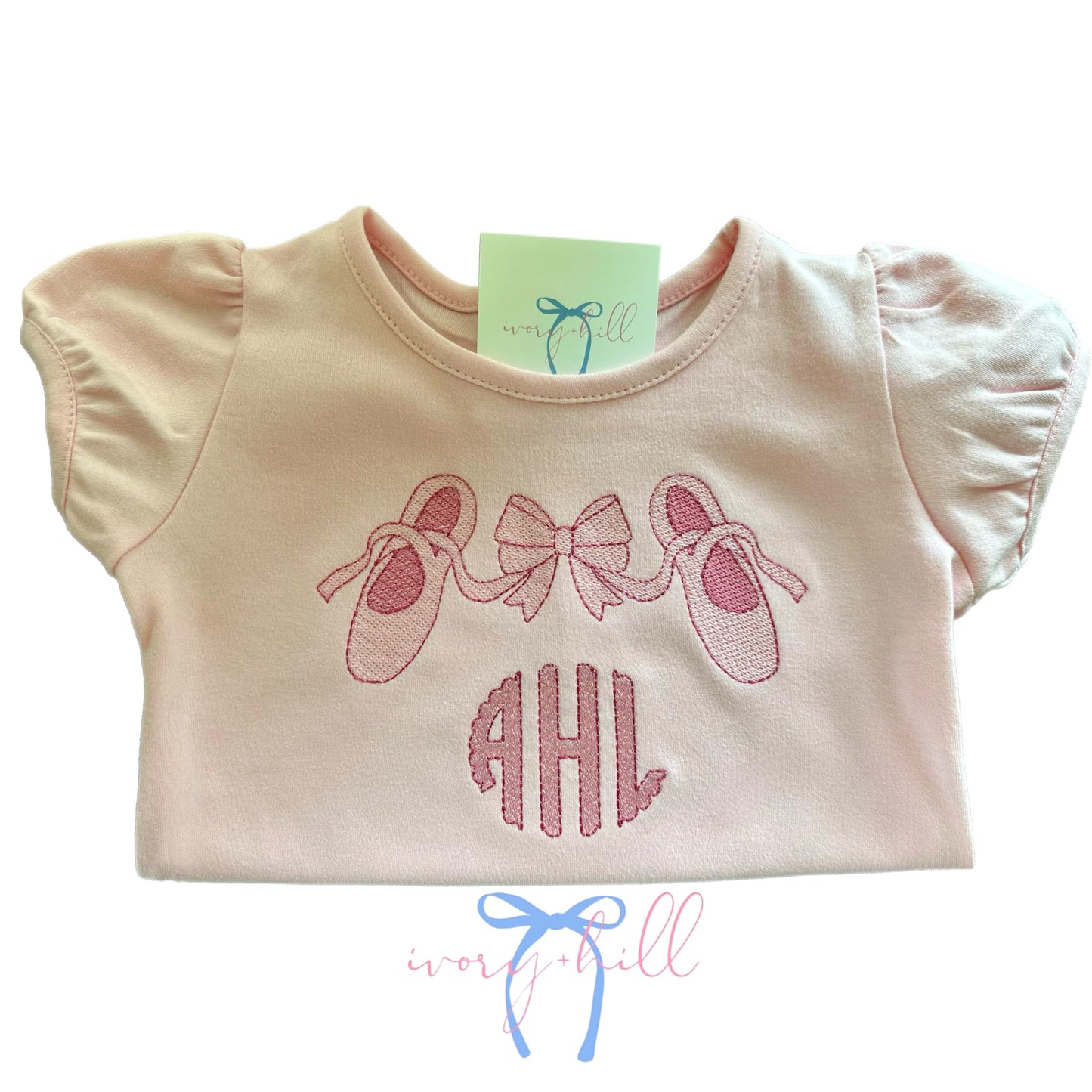 Girls Personalized Ballerina Bow Shirt