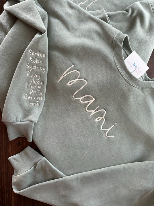 Custom Cursive Name / Mama / Grandma Sweatshirt