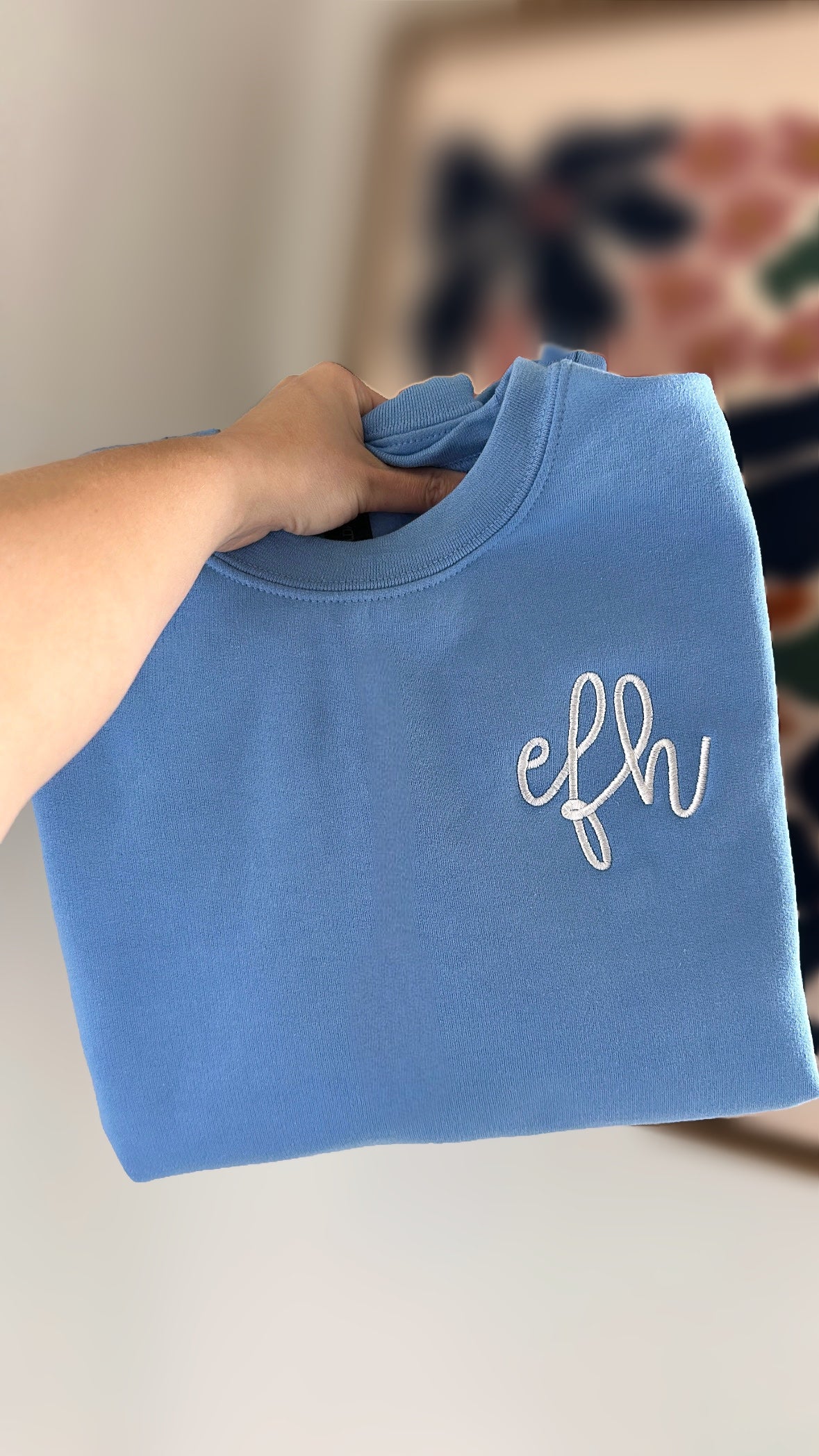 Simple Monogram Embroidered Sweatshirt