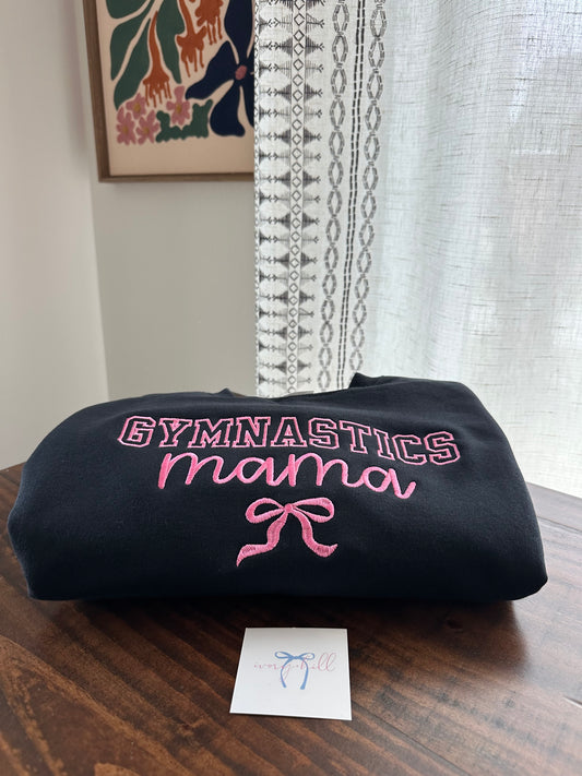 Custom Gymnastics Mama Bow Sweatshirt