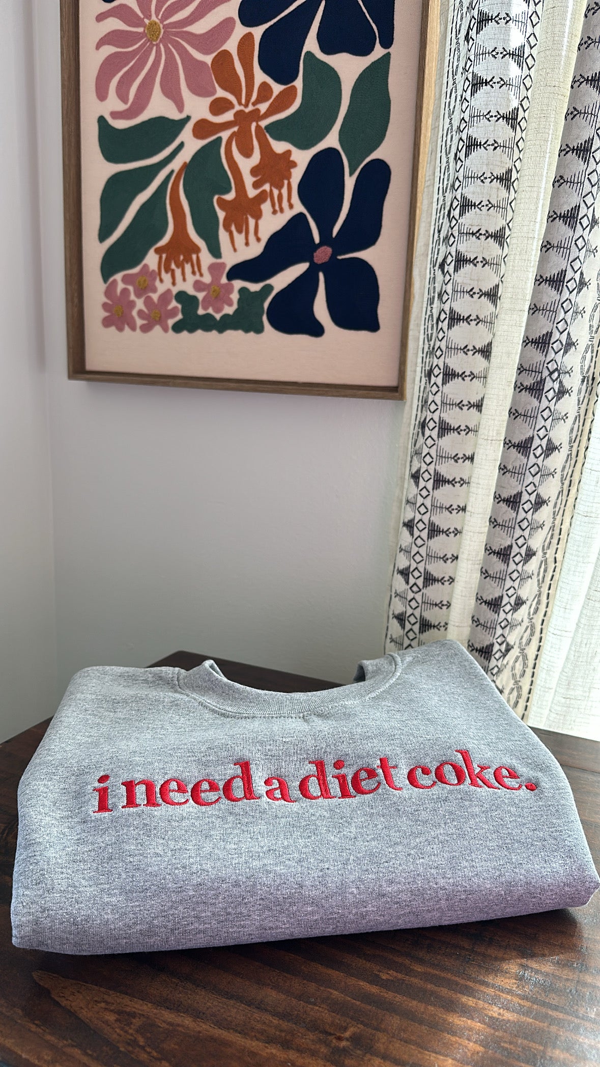 ‘i need a diet coke.’ Slogan Sweatshirt