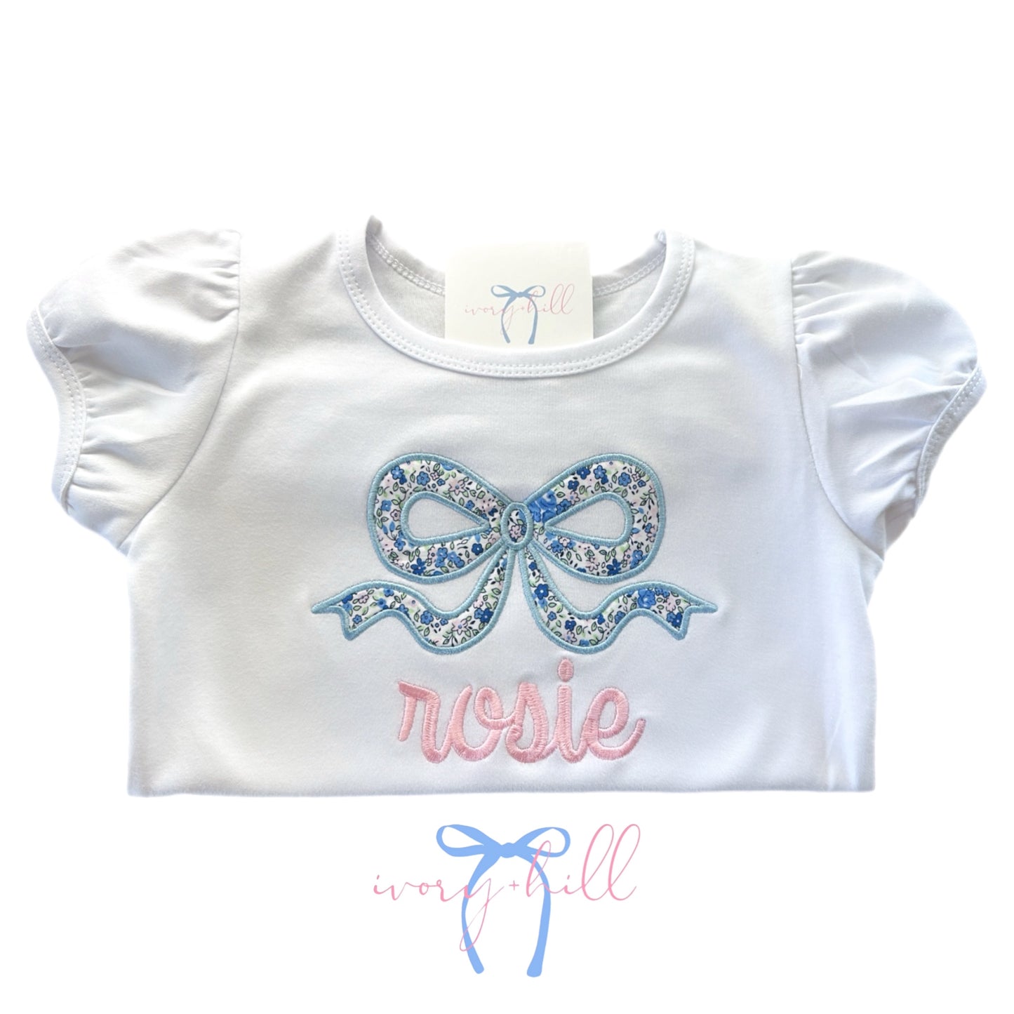 Girls Bow Appliqué Personalized Shirt