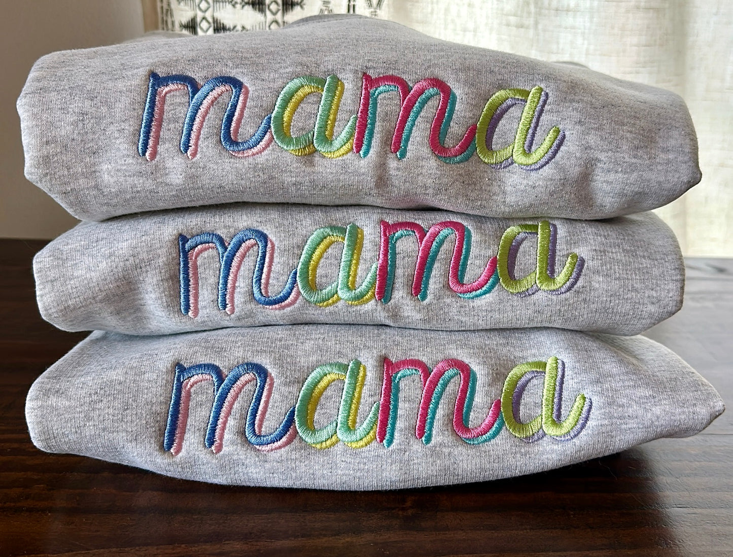 Colorful Customized Name Sweatshirt Ash Grey