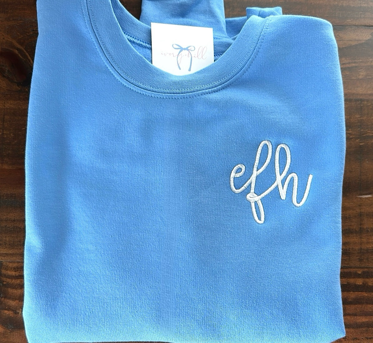 Simple Monogram Embroidered Sweatshirt