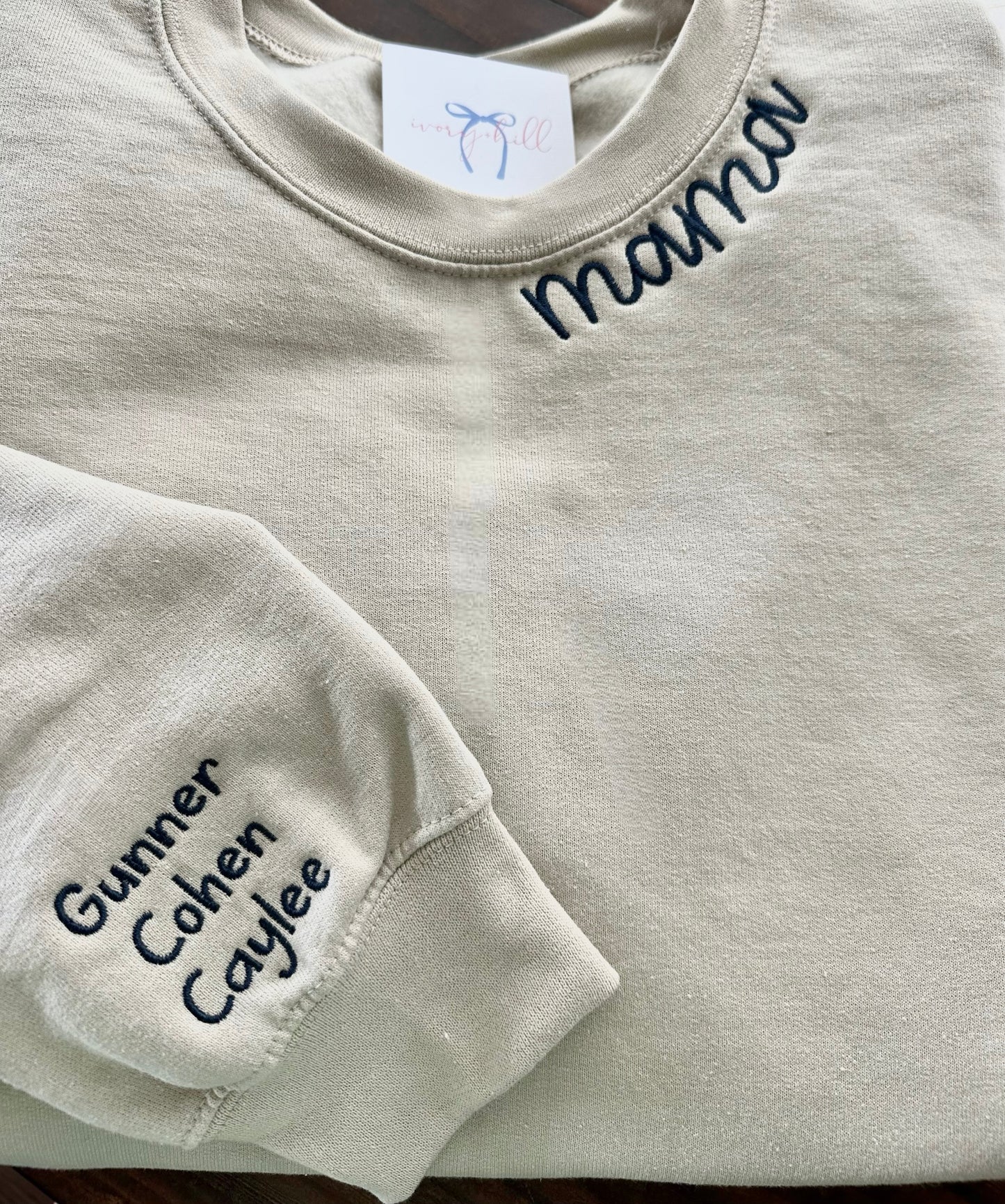 Custom Collar Mama Name Sweatshirt