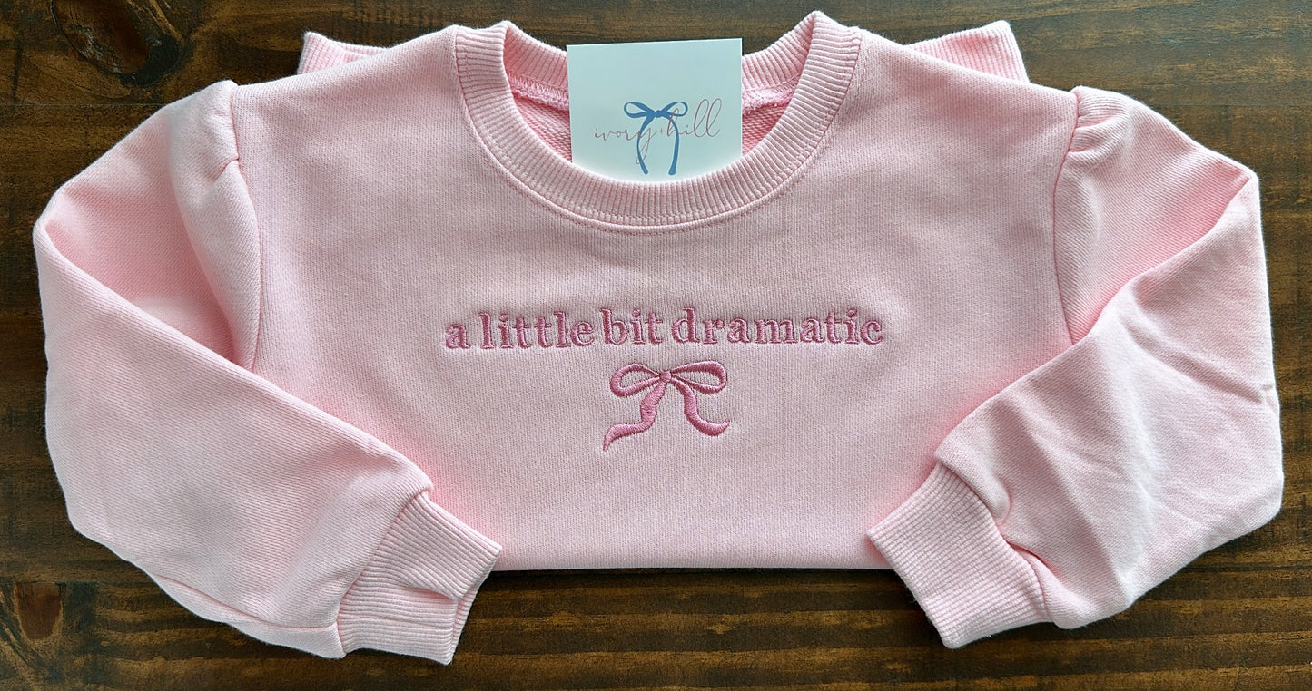 Girls ‘a little bit dramatic’ bow sweatshirt