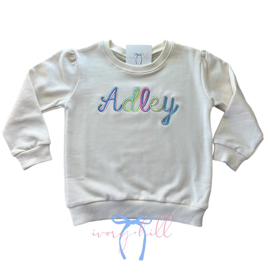 Multicolor Personalized Name Sweatshirt