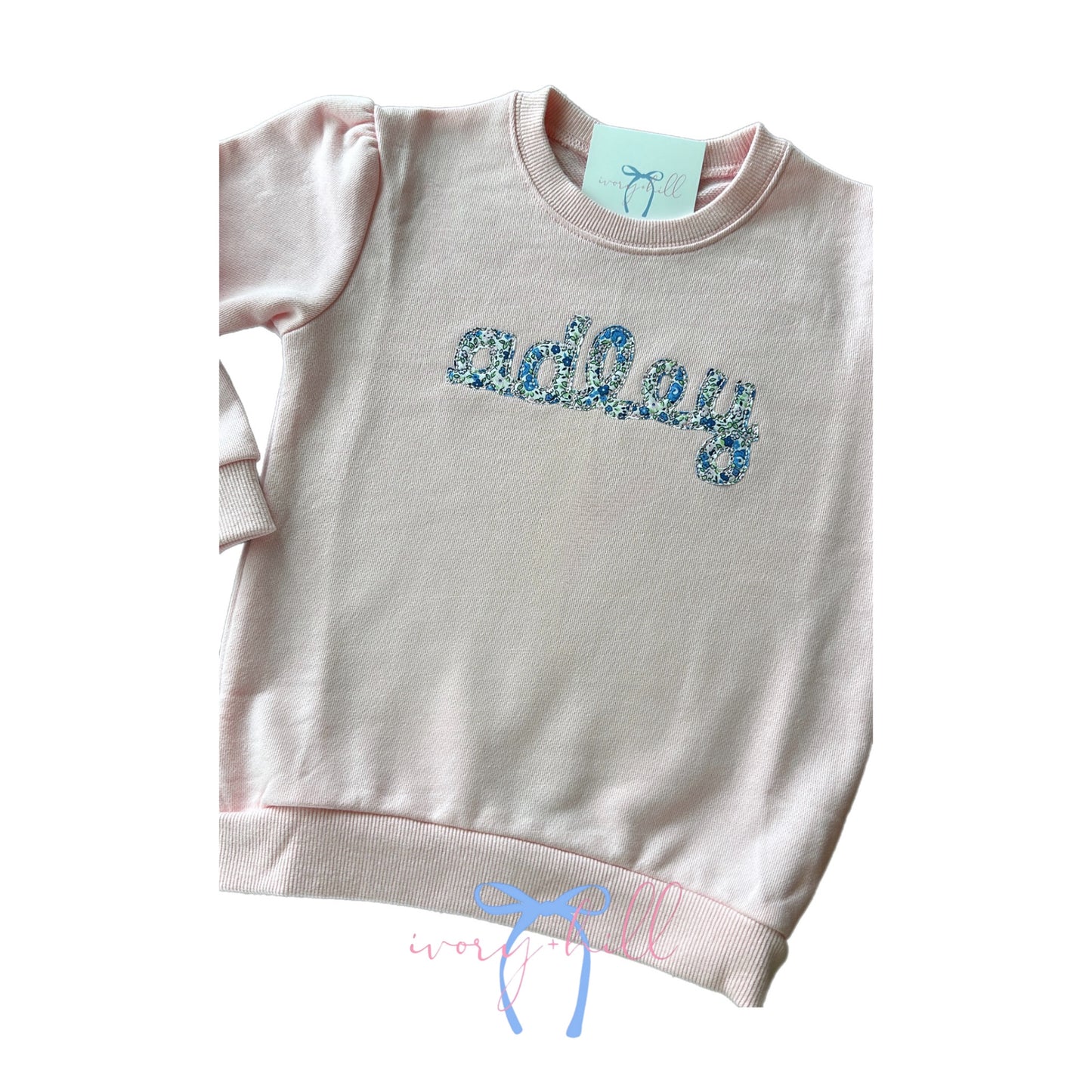 Appliqué Personalized Name Puff Sweatshirt