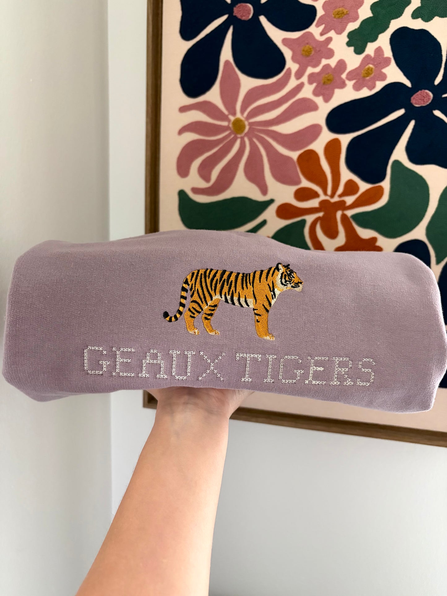 Geaux Tigers Embroidered Sweatshirt