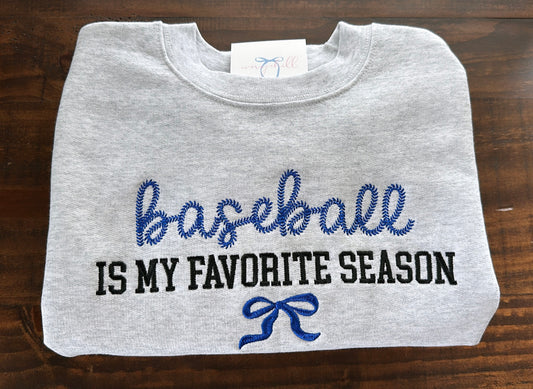 Baseball Is My Favorite Season Bow Sweatshirt