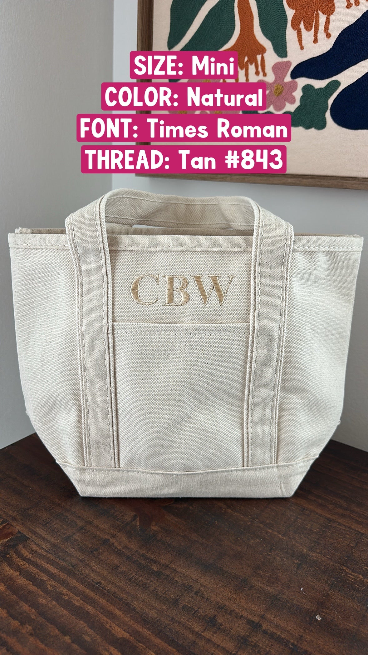 Medium Name Tote Bag