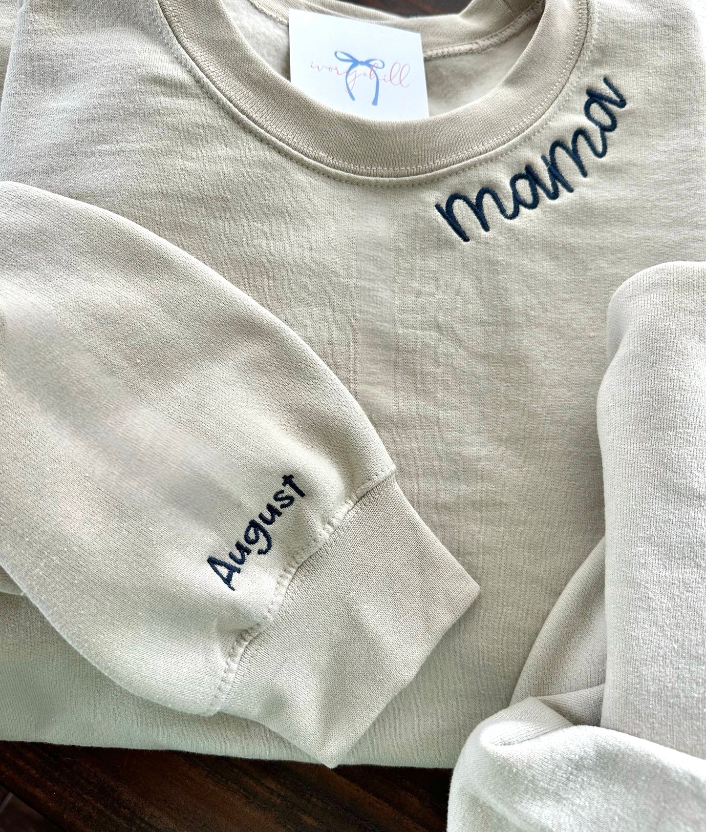 Custom Collar Mama Name Sweatshirt