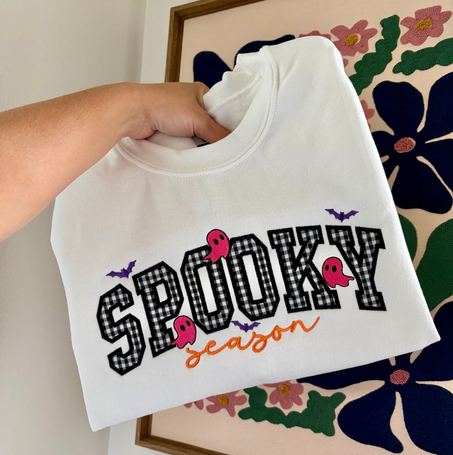 Spooky Season Appliqué Embroidered Sweatshirt