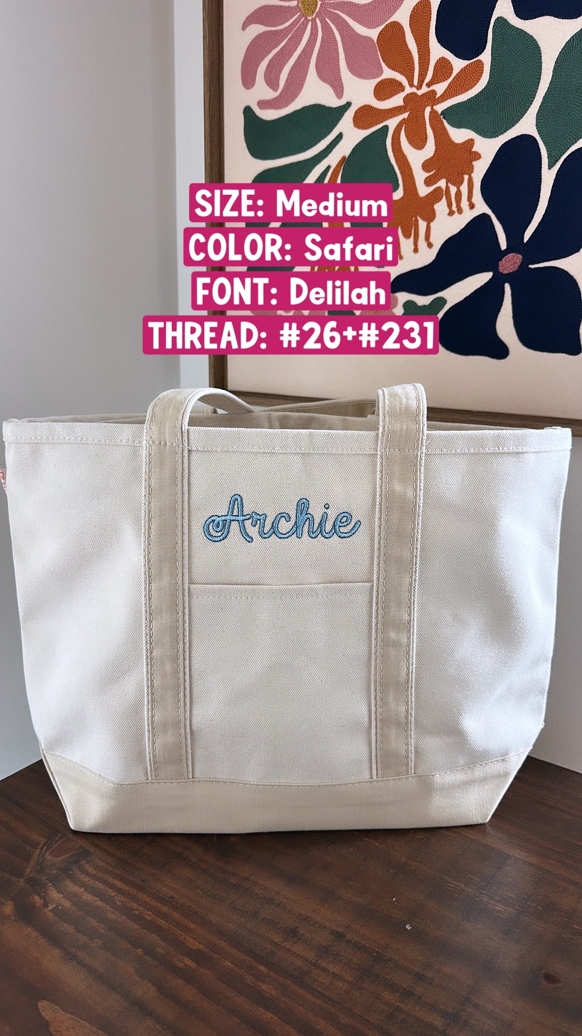 Medium Name Tote Bag