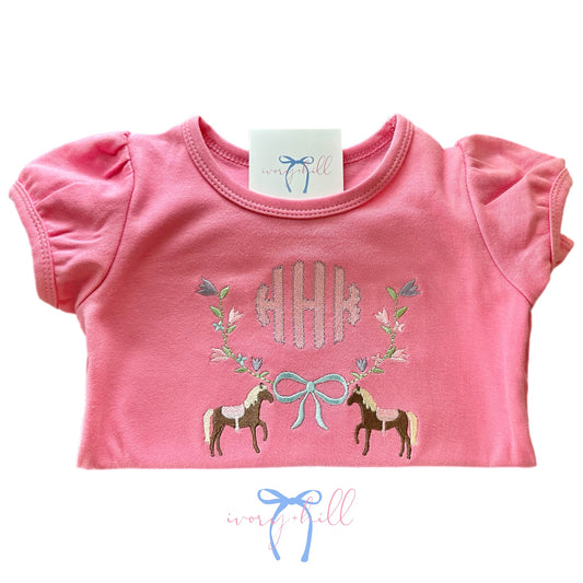 Floral Horse Bow Personalized Shirt