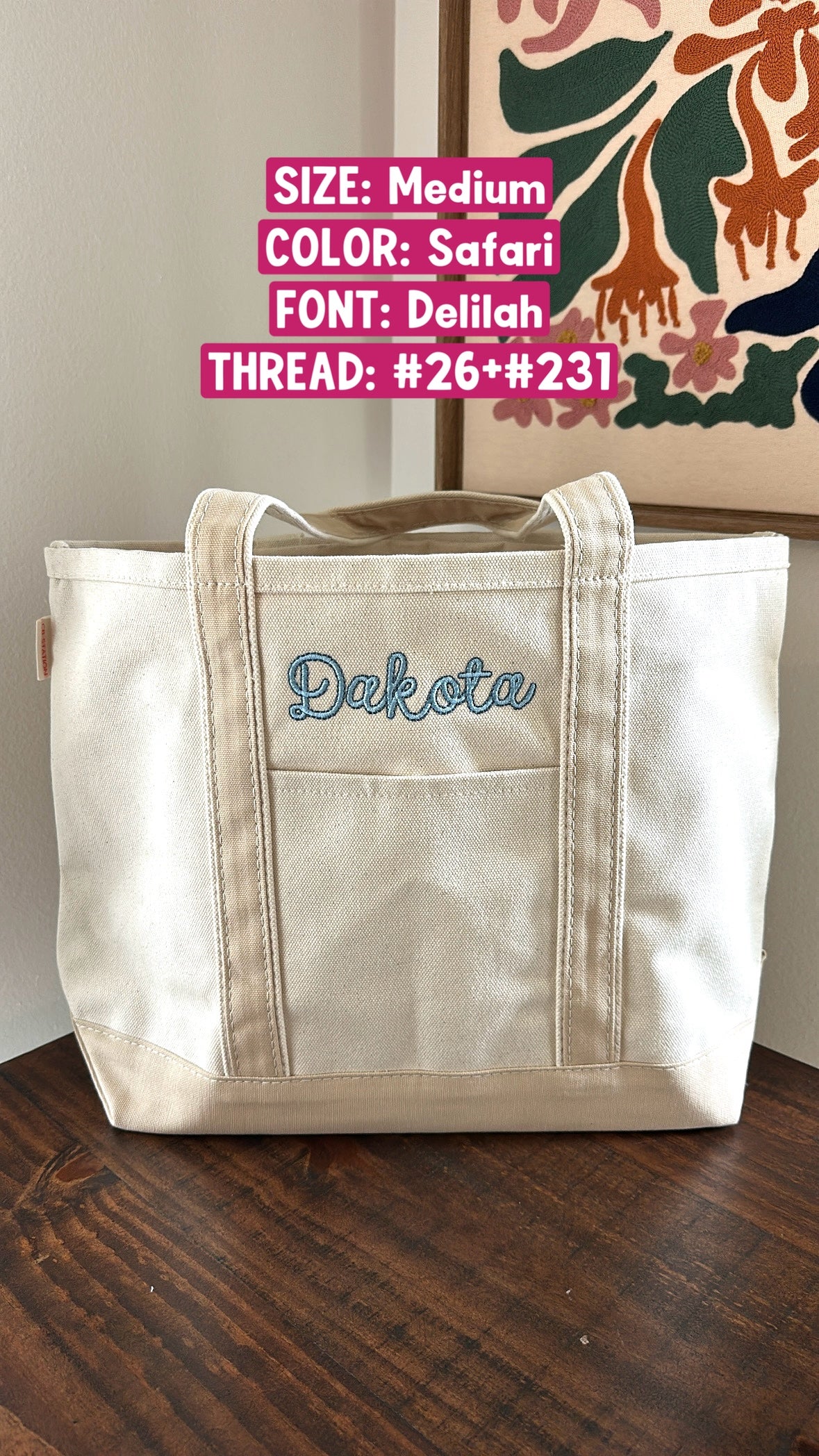 Medium Name Tote Bag